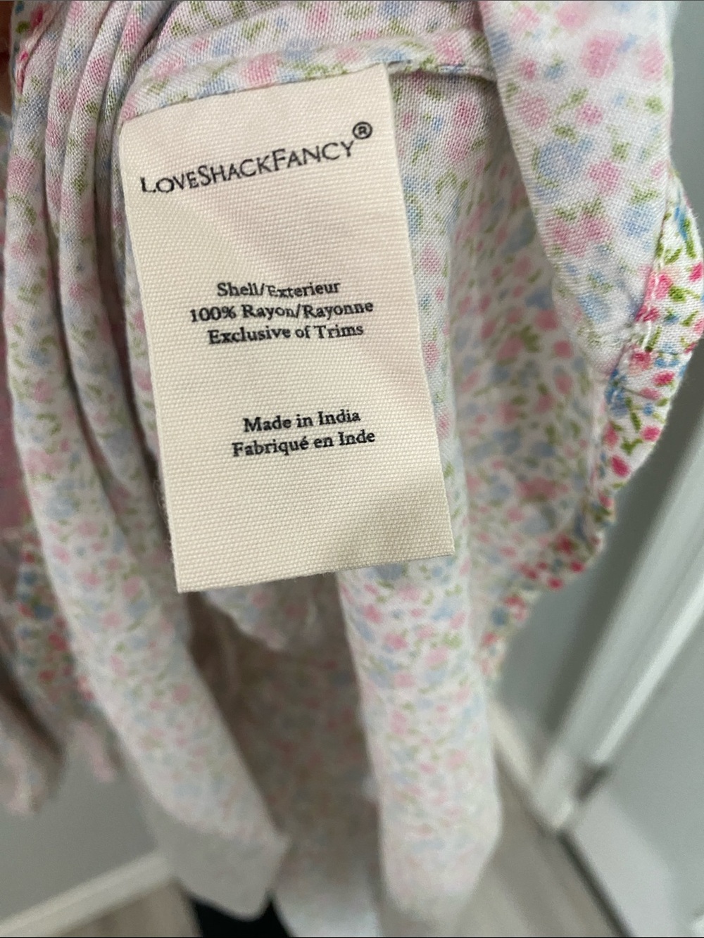 LoveShackFancy Pink Multicolor Floral Tiered mini Dress XL NWOT $425 retail - Picture 6 of 7